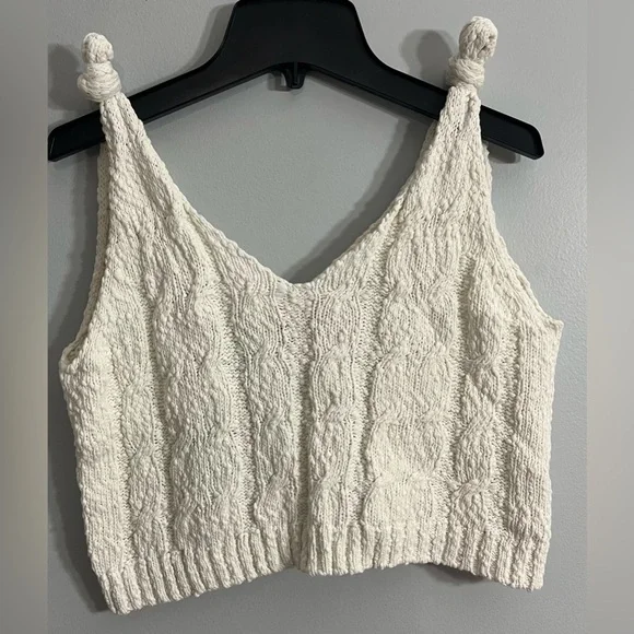 Show Me Your Mumu cream cable knit Trinity tank top sz medium versatile crop - Picture 1 of 7